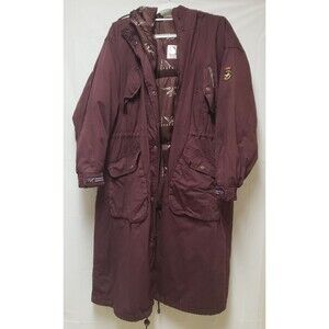 Men's Triple F.A.T Goose Burgundy Hooded Winter Down Jacket Sz L PO Excellent